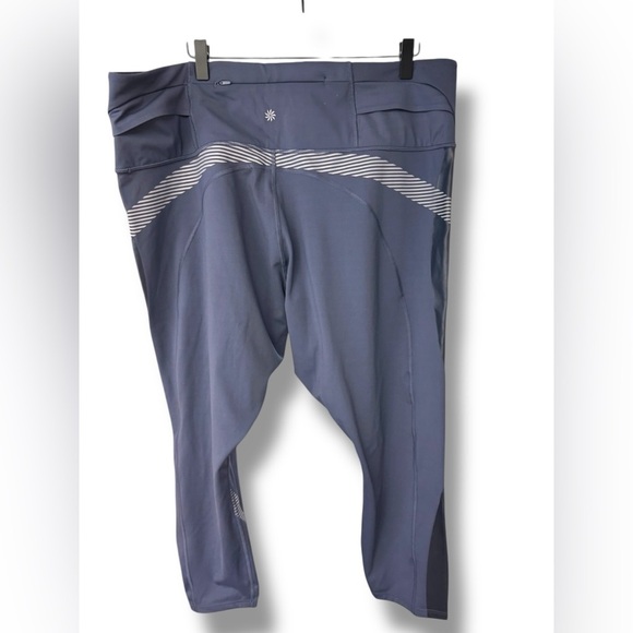 NWT Athleta x Felix Allyson Size 3X Legend Striped 7/8 Legging Violet & Grey - Picture 4 of 11